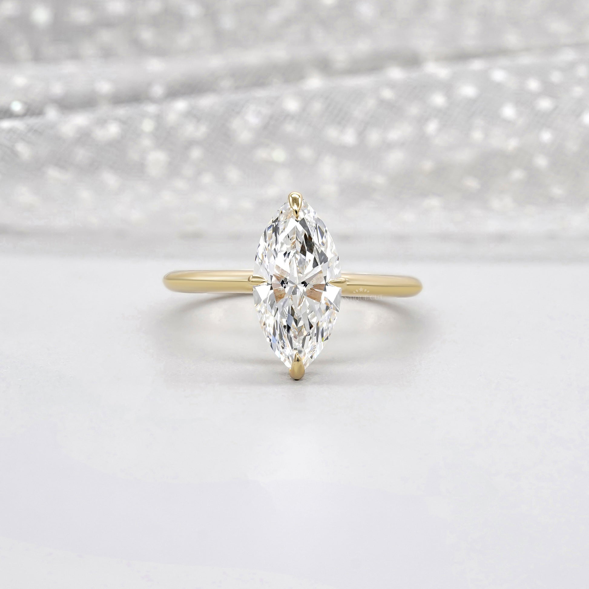 Marquise 3.20ct Lab Grown Diamond Hidden Halo Engagement Ring | IGI Certified