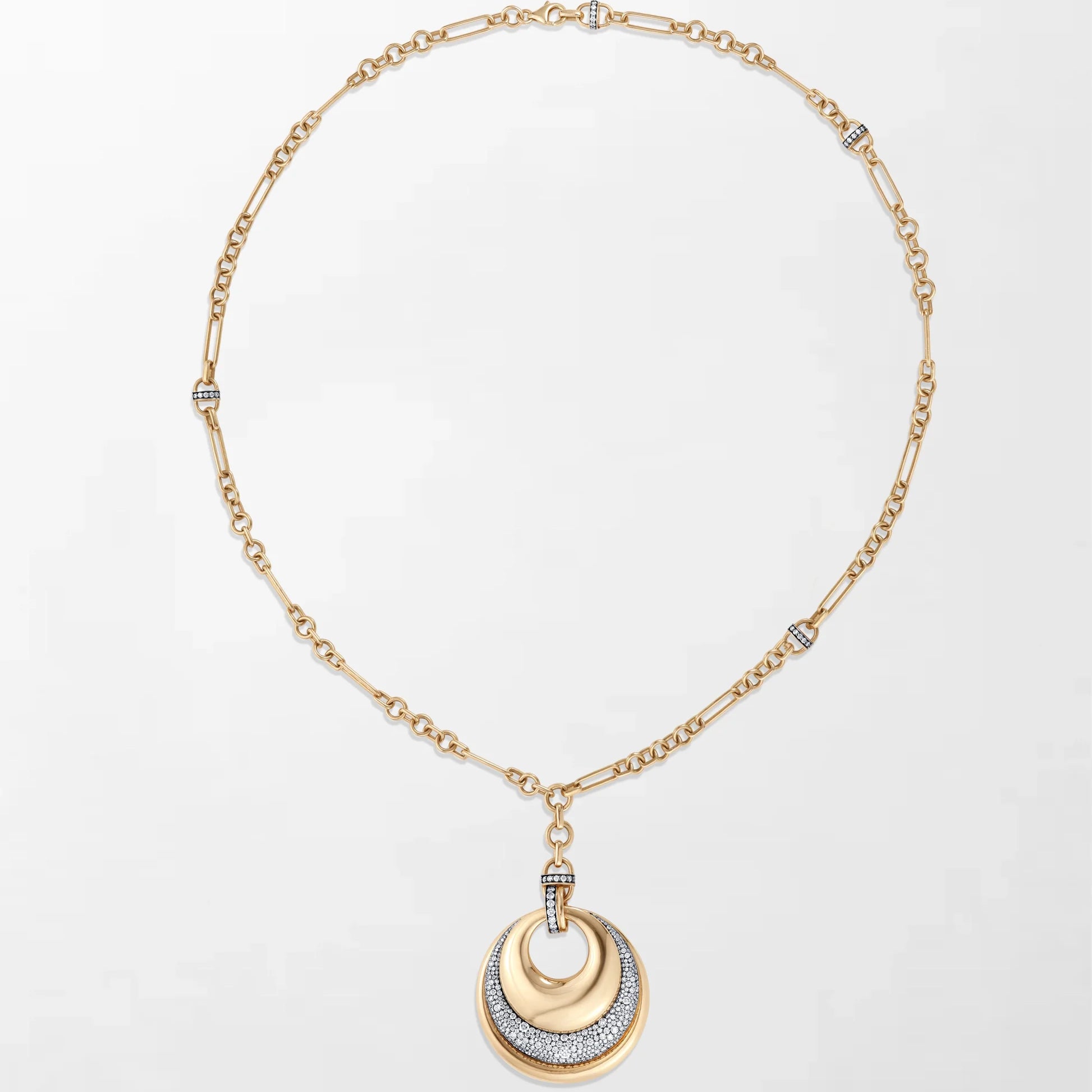 Common :: Eclipse Halo 5 CTW round lab grown diamond statement necklace