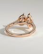 Rose :: designer 1.5ct marquise and pear lab grown diamond toi et moi ring rose gold bold look