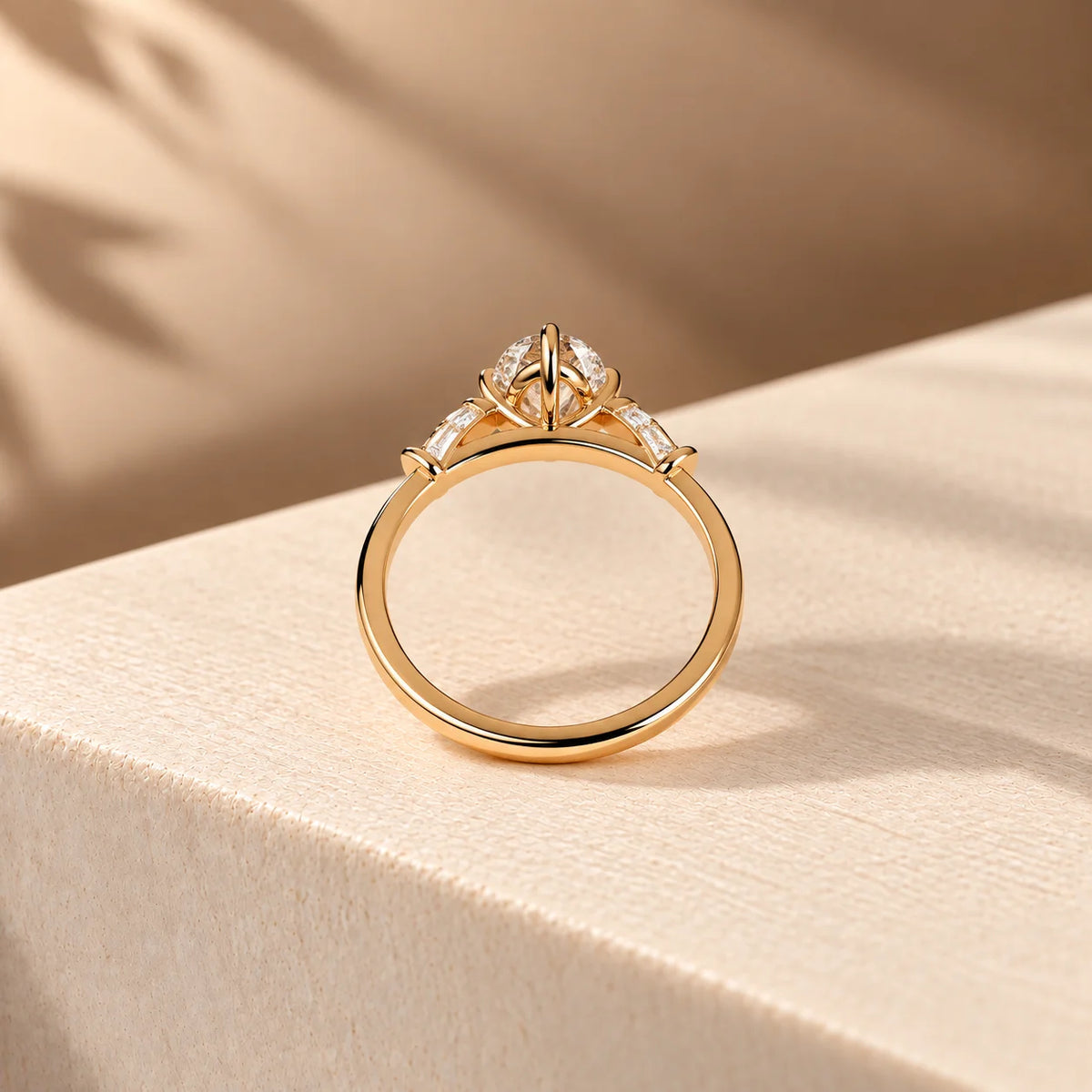 Common :: 1CT Oval diamond ring with Round accent diamonds