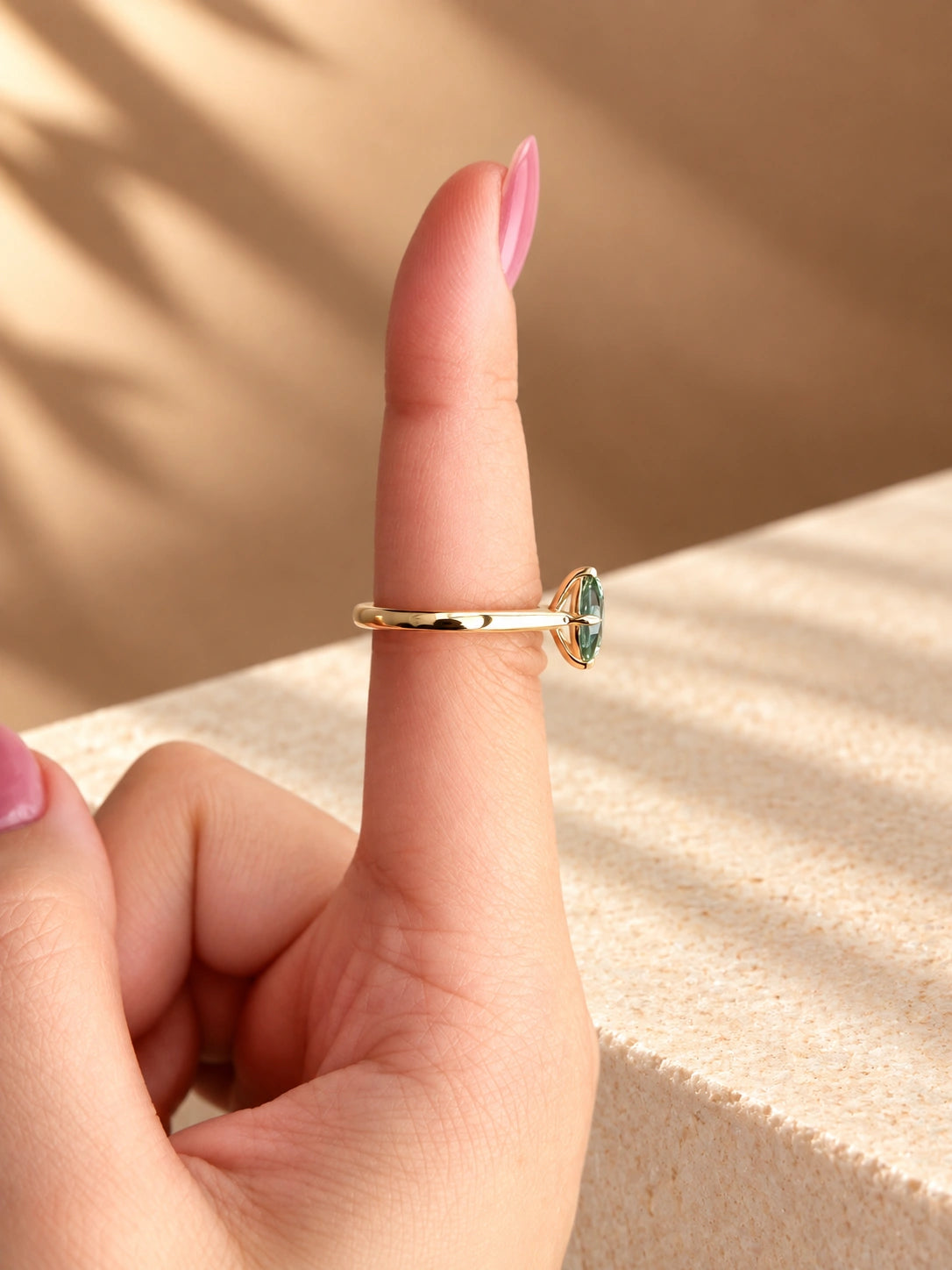 Common :: Excellent cut Teal Marquise lab grown diamond engagement ring