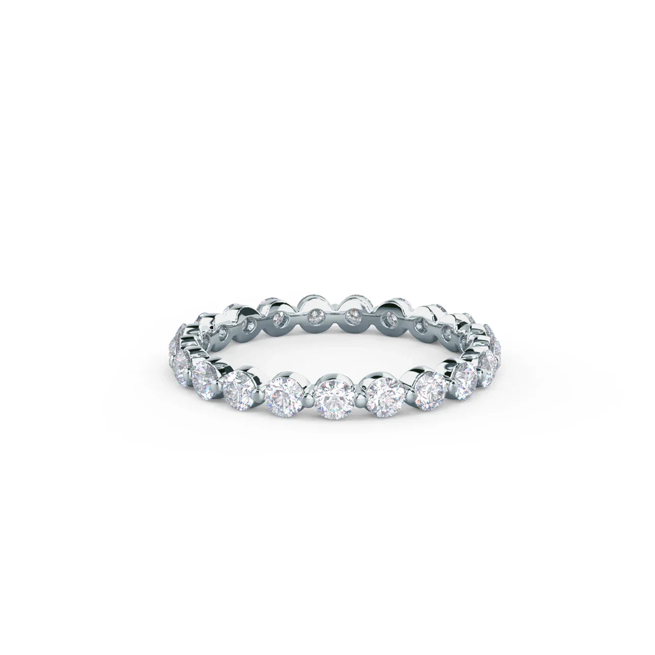 Round Lab Grown Diamond Shared Prong Eternity Band, EF Color, VS Clarity - IGI cerified