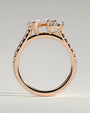 Rose :: elegant 1.5ct marquise pear lab grown diamond engagement ring rose gold romantic ring