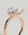 Rose :: premium pear princess lab diamond toi et moi ring rose gold luxury band
