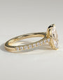 Yellow :: luxury 1.5ct marquise pear lab diamond engagement ring yellow gold sleek look