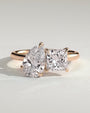 Rose :: Velserae pear and princess toi et moi lab grown diamond engagement ring IGI certified rose gold