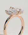 Rose :: premium emerald pear hidden halo ring rose gold luxury band
