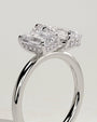 White :: premium emerald pear hidden halo toi et moi ring white gold elegant band