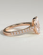 Rose :: luxury 1.5ct marquise pear lab diamond engagement ring rose gold sleek style