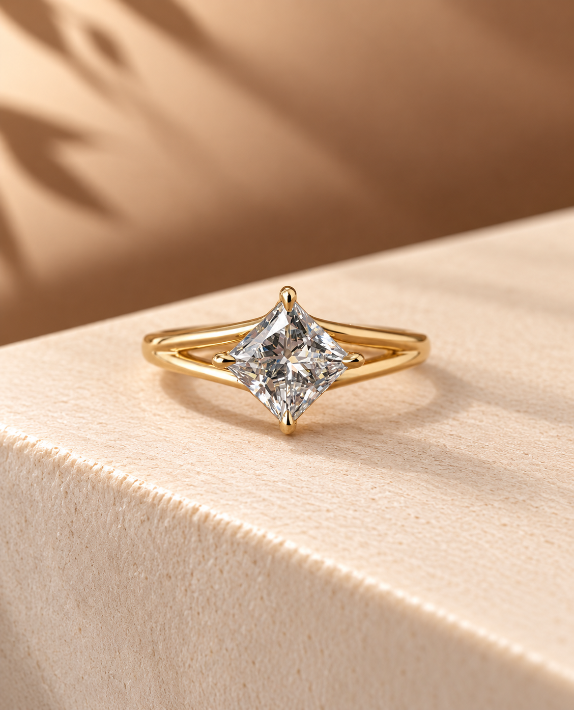 Common :: Unii Jewels 2.02ct Princess Cut lab grown diamond solitaire engagement ring