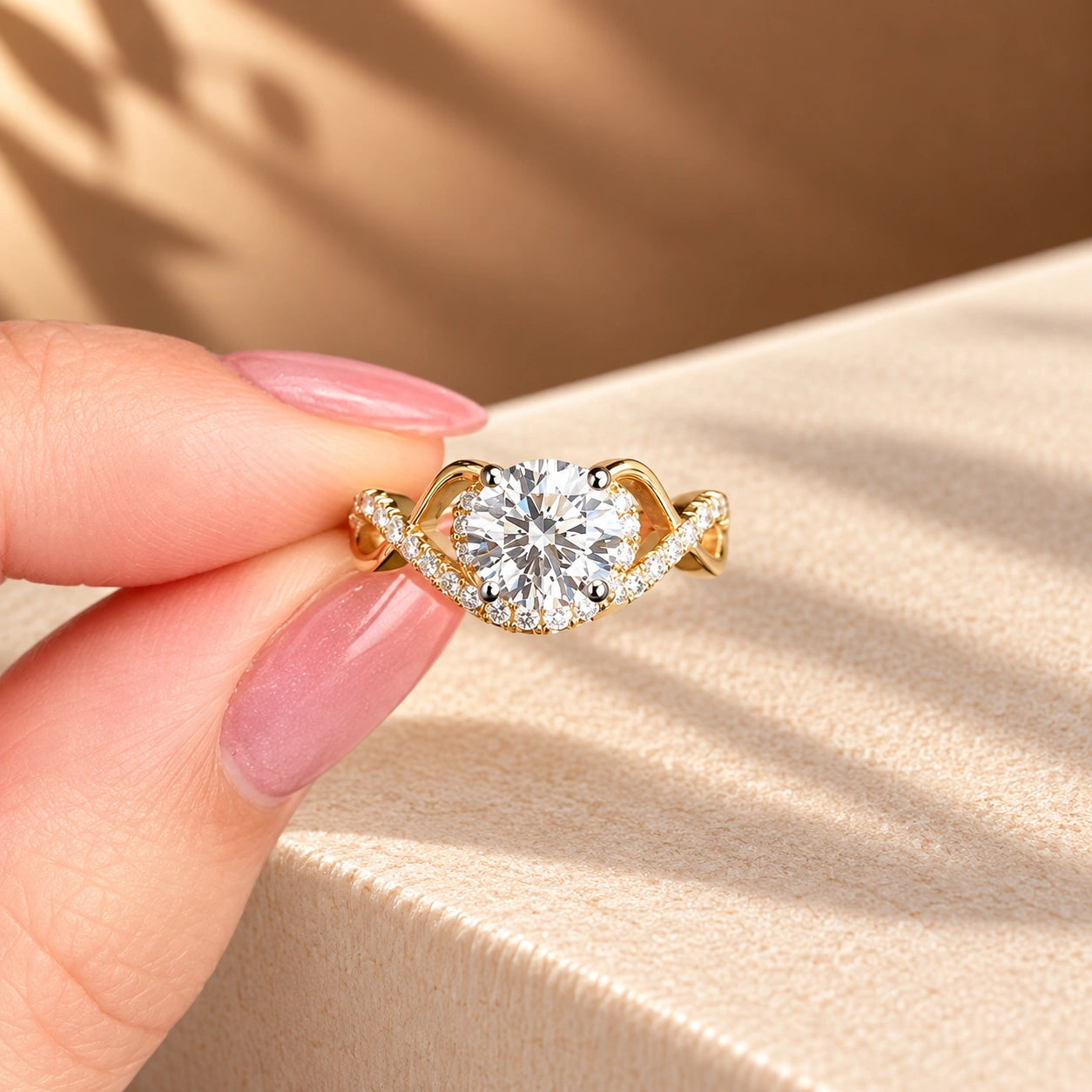 Common :: Unii Jewels 2.05TCW Round lab grown diamond pavé engagement ring