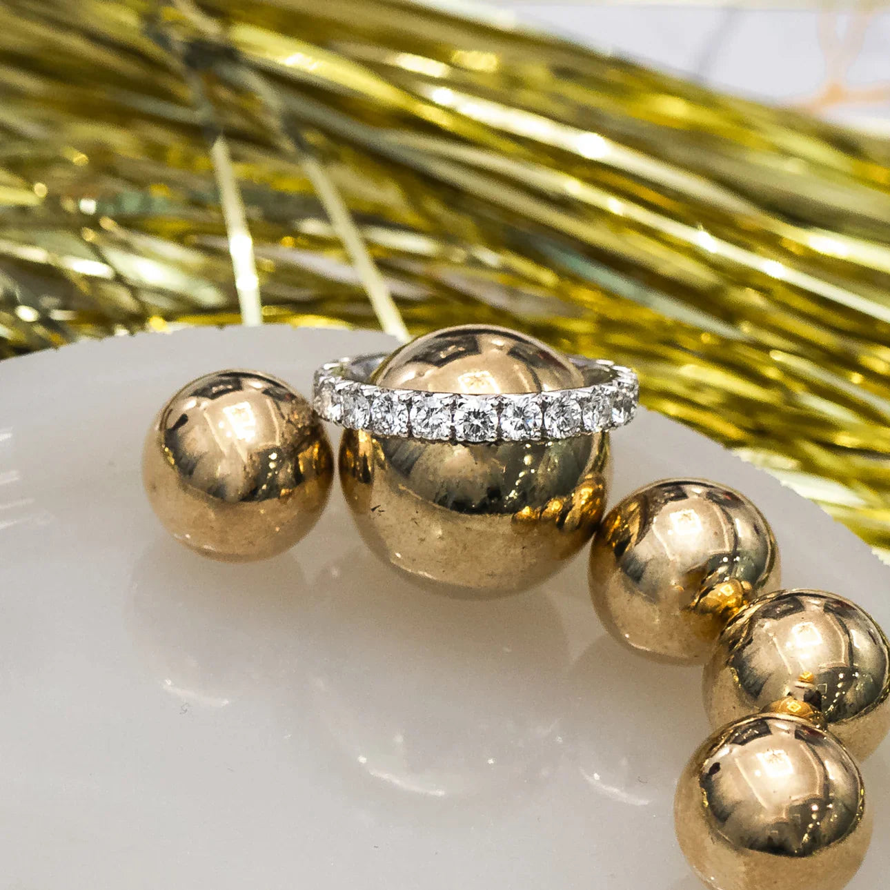 Round Lab Grown Diamond , French Pave Eternity Band , EF Color , VS Clarity , IGI Certificate