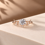 Common :: Unii Jewels 2.10TCW Round lab grown diamond nature inspired engagement ring