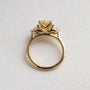 Common :: fancy yellow oval diamond ring trilogy engagement ring IGI certified
