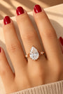 Common :: 2.20TCW Three Stone Ring with Pear center and Round diamonds