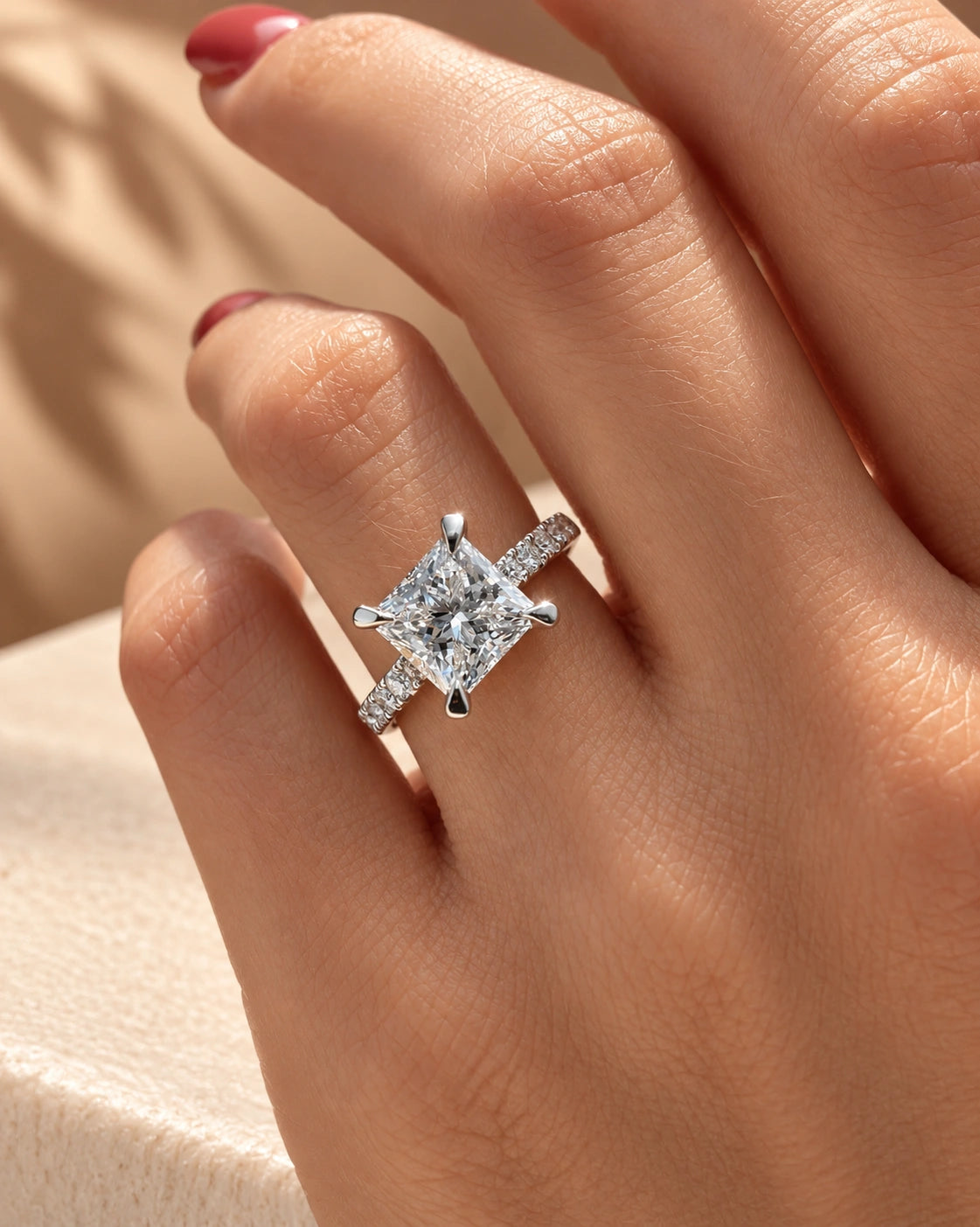 Common :: Unii Jewels 2.20TCW Princess Cut lab grown diamond pavé engagement ring