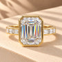 Common :: 2.30TCW Emerald Lab Grown Diamond Bezel Channel Set Engagement Ring
