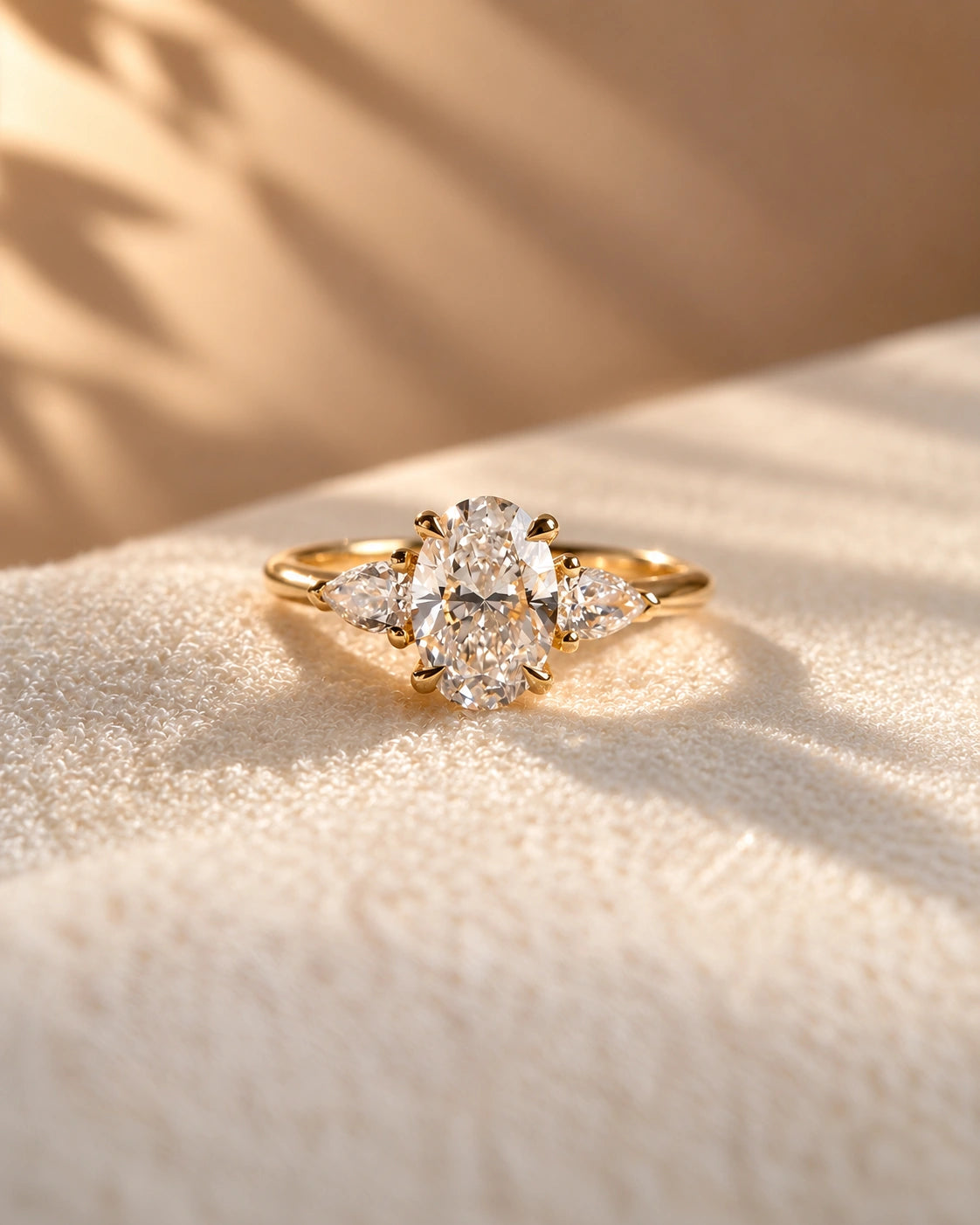 Common :: Unii Jewels 2.30TCW Oval lab grown diamond Three Stone Engagement Ring
