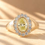 Common :: 2.40TCW yellow oval lab-grown diamond halo engagement ring by Unii Jewels