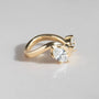 Common :: Elegant yellow gold engagement ring with premium D color VVS diamonds.