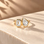 Common :: Unii Jewels 2.50TCW Pear and Emerald Toi Et Moi bezel engagement ring