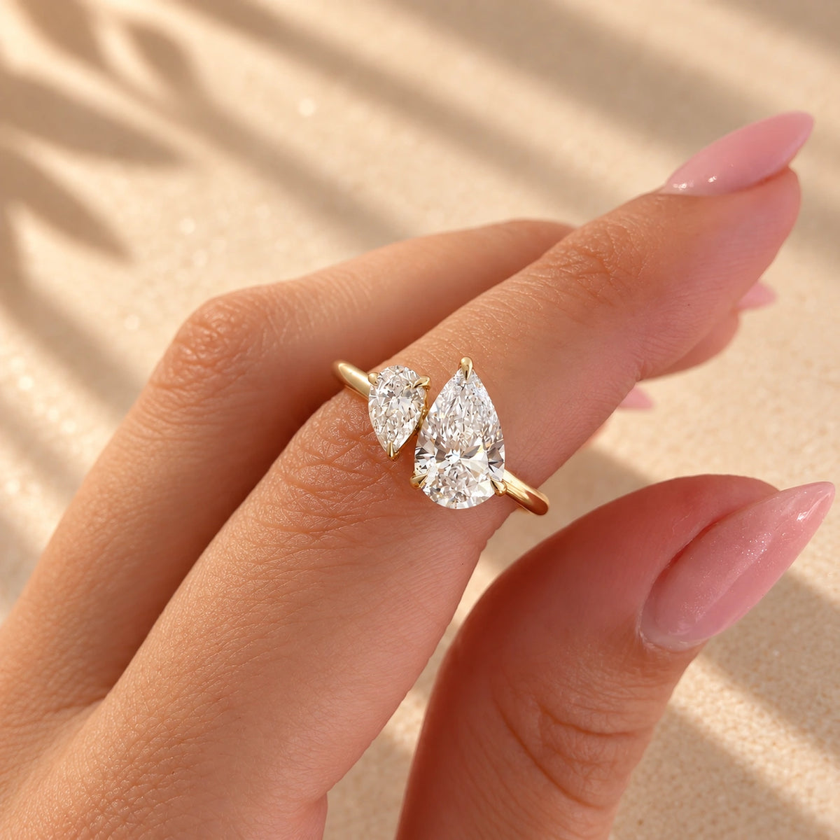 Common :: Unii Jewels 2.50TCW Pear lab grown diamond Toi Et Moi engagement ring