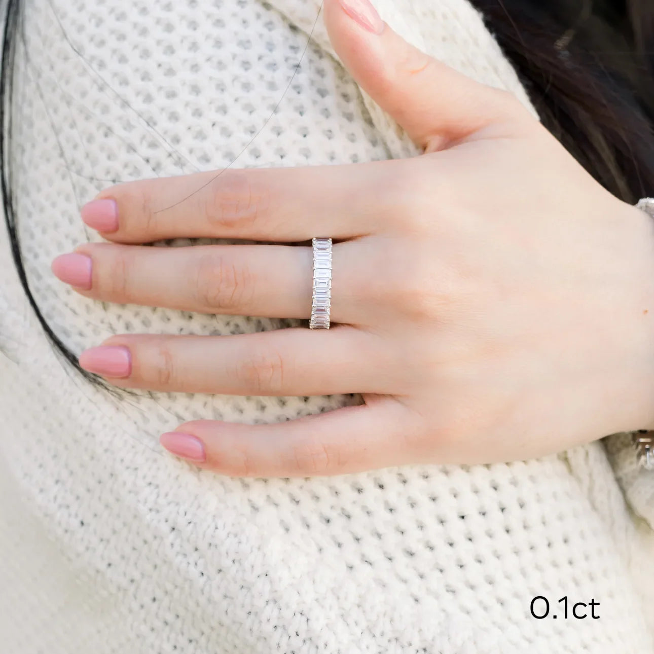 Baguette Lab Grown Diamond Eternity Band, EF Color, VS Clarity, IGI Certified