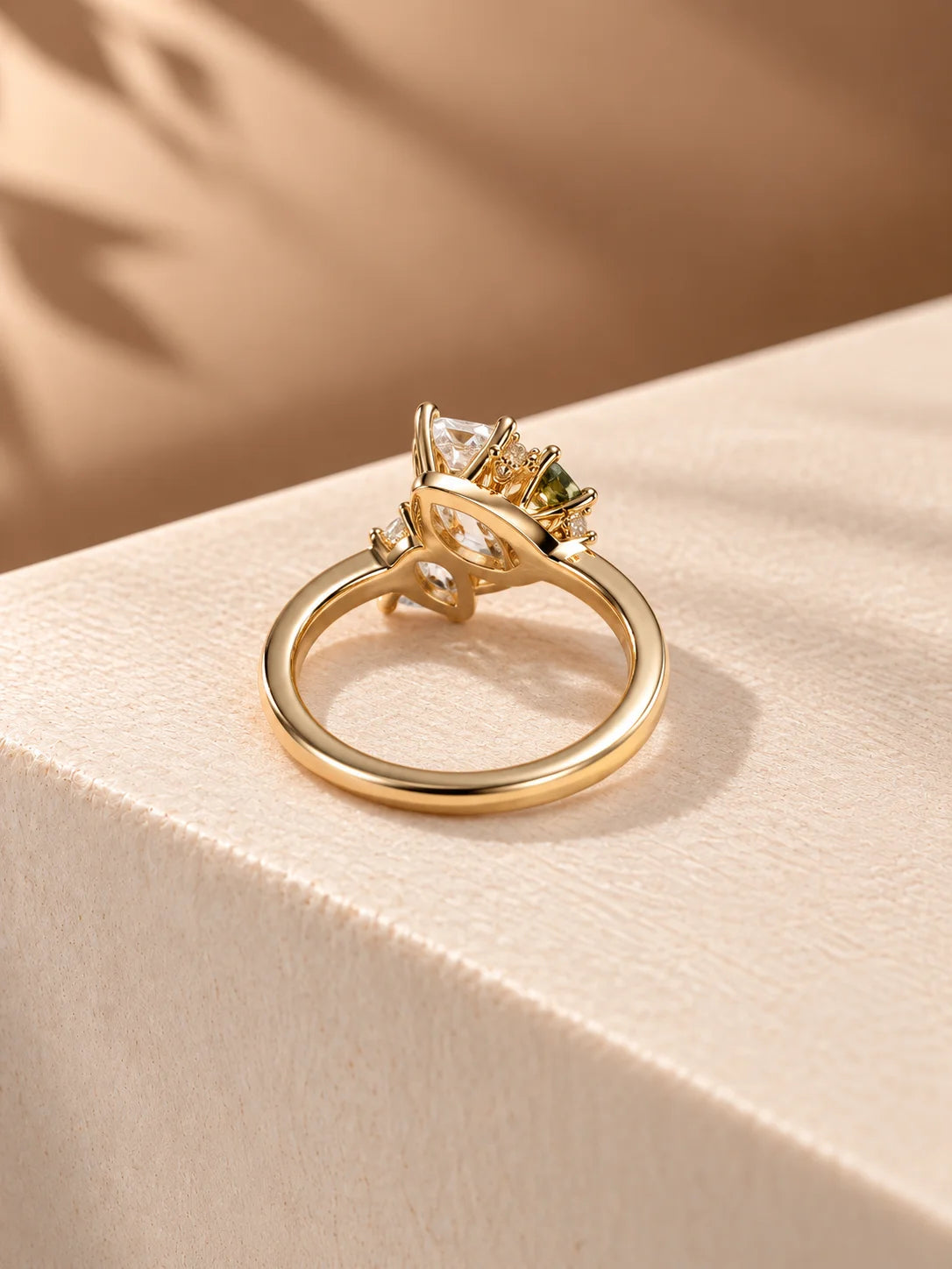 Common :: 2.80TCW Pear Toi Et Moi ring with Marquise and Round accents