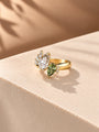 Common :: Unii Jewels 2.80TCW Pear and Green Pear Toi Et Moi engagement ring