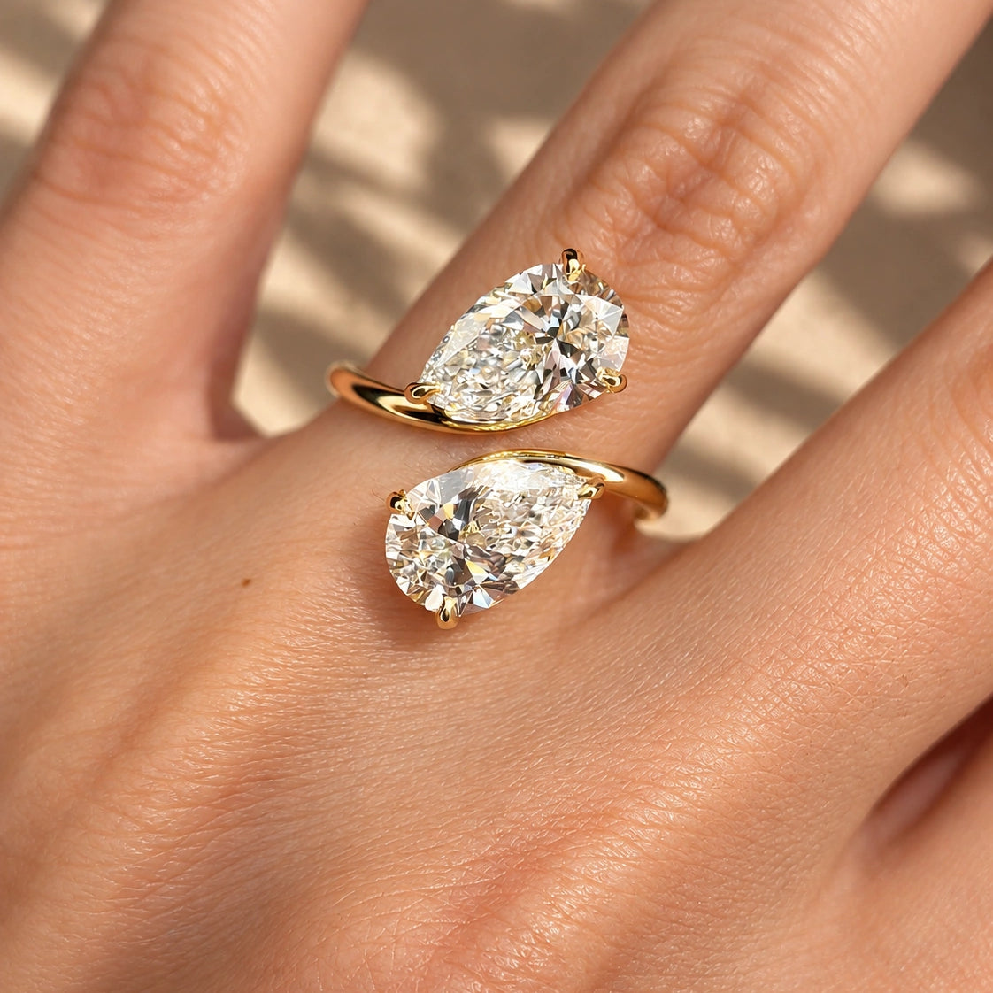 Common :: Unii Jewels 2.80TCW Double Pear lab grown diamond Toi Et Moi engagement ring