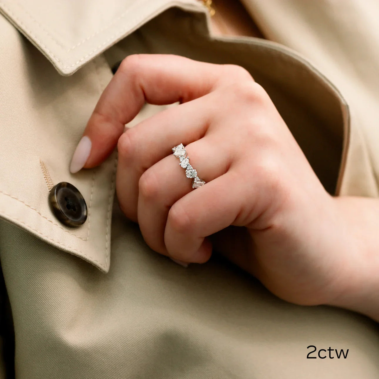 Cassie Lab Grown Diamond Eternity Band, EF Color, VS Clarity, IGI Certified