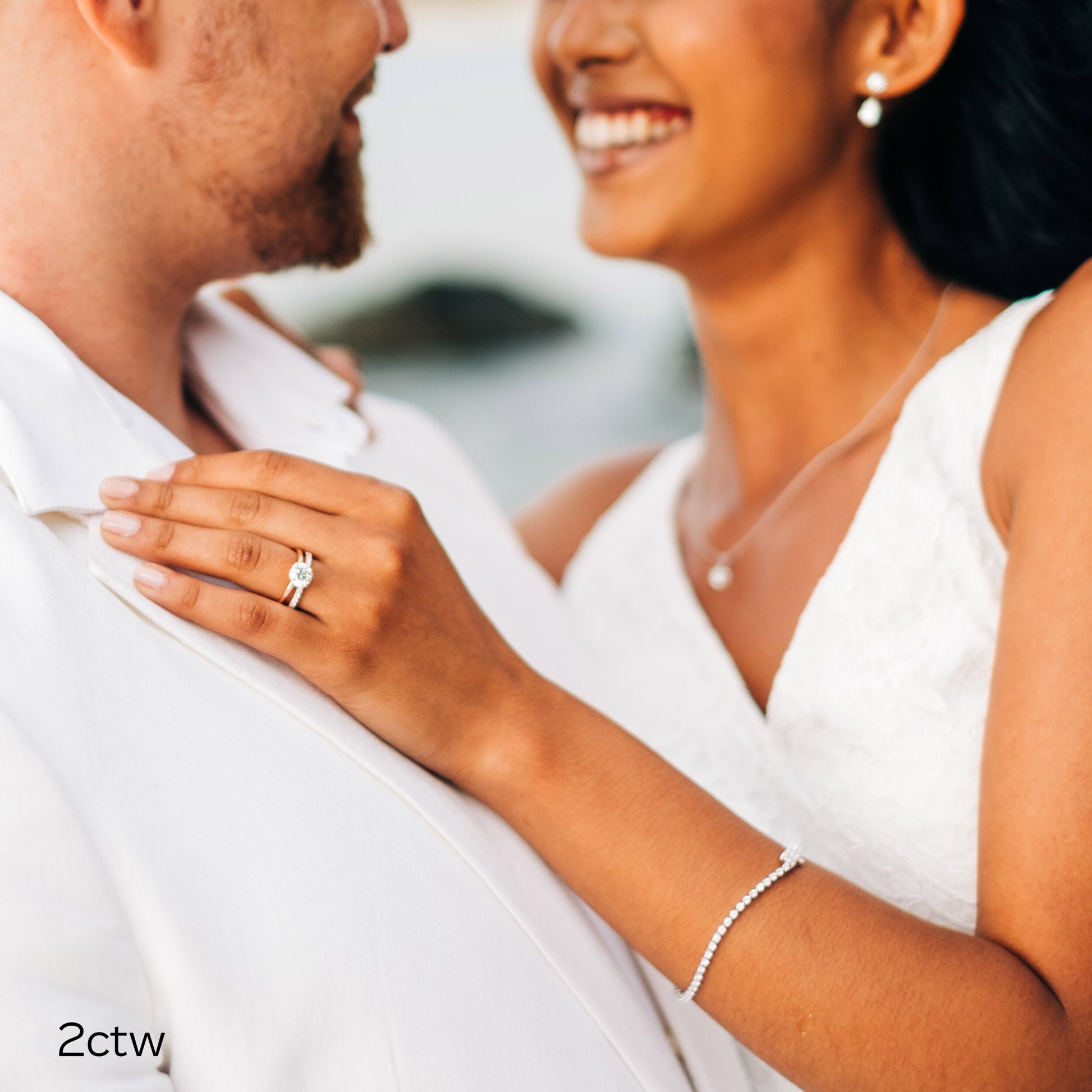 Round Lab Grown Diamond Three Prong Tennis Bracelet, EF Color, VS Clarity, IGI Certificate