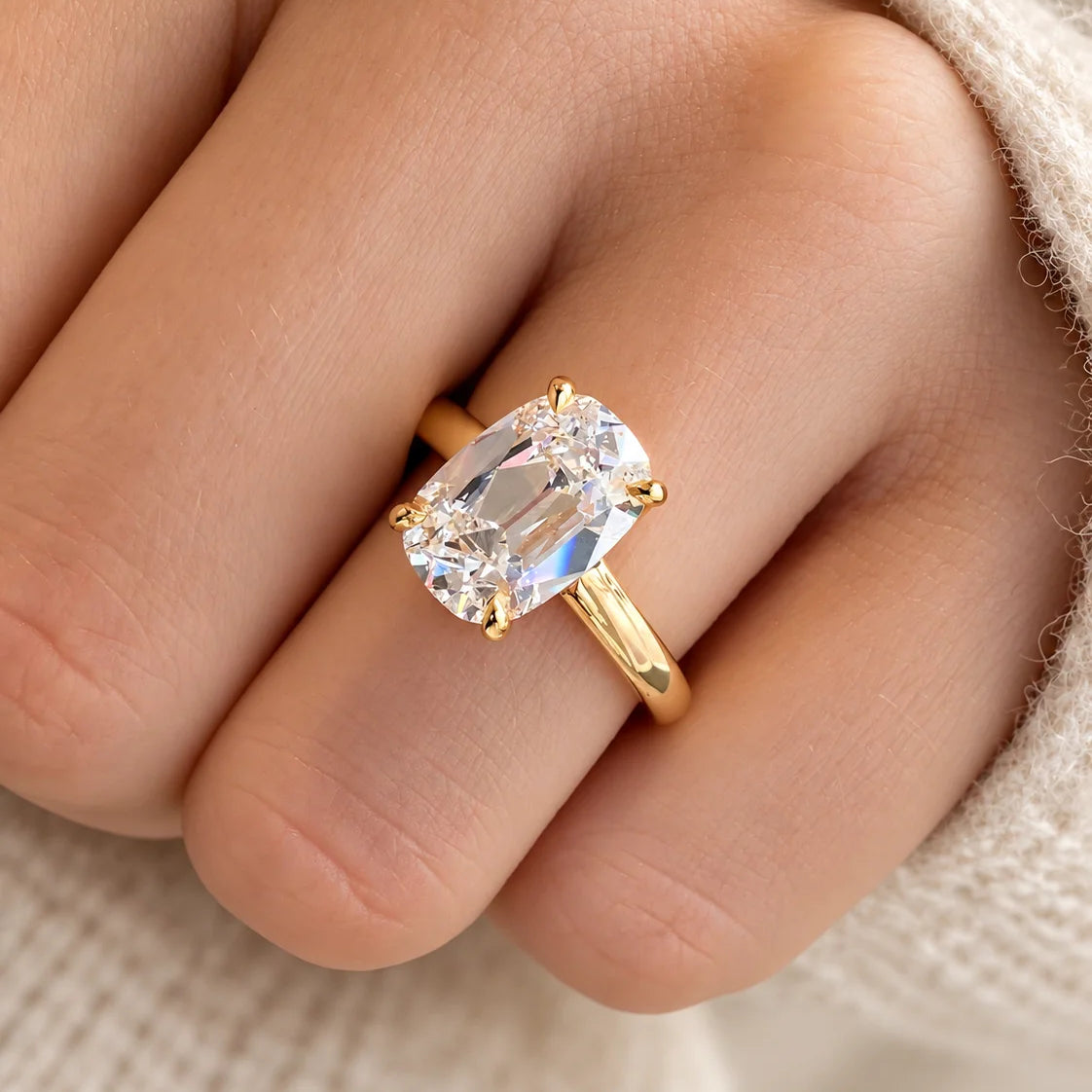 Common :: 2 carat Old Mine Cushion lab grown diamond engagement ring
