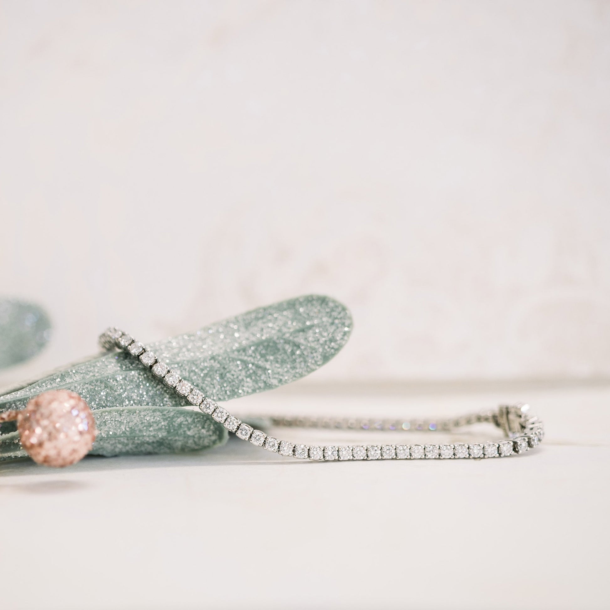 Round Lab Grown Diamond Four Prong Tennis Bracelet , EF Color, VS Clarity, IGI Certificate