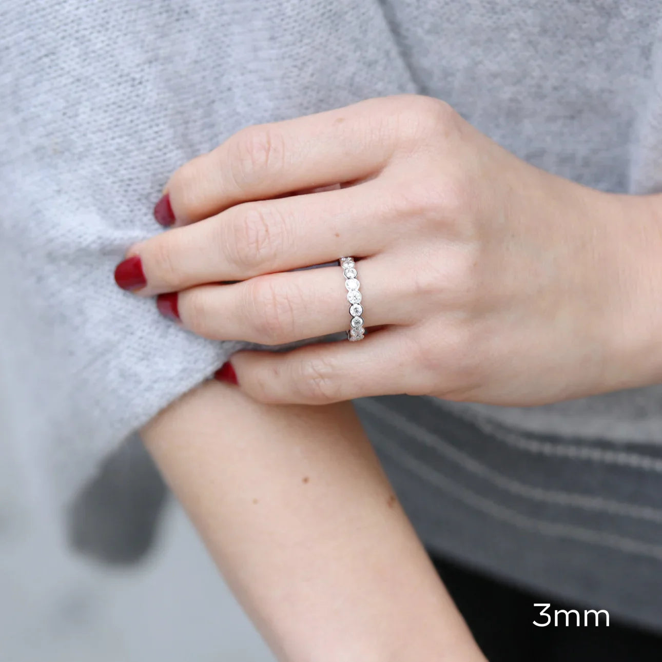 Bezel Lab Grown Diamond Eternity Band, EF Color, VS Clarity, IGI Certificate