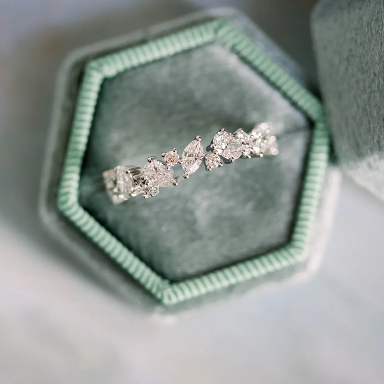 Multi Shape Lab Grown Diamond Eternity Band, EF Color, VS Clarity - IGI Certificate