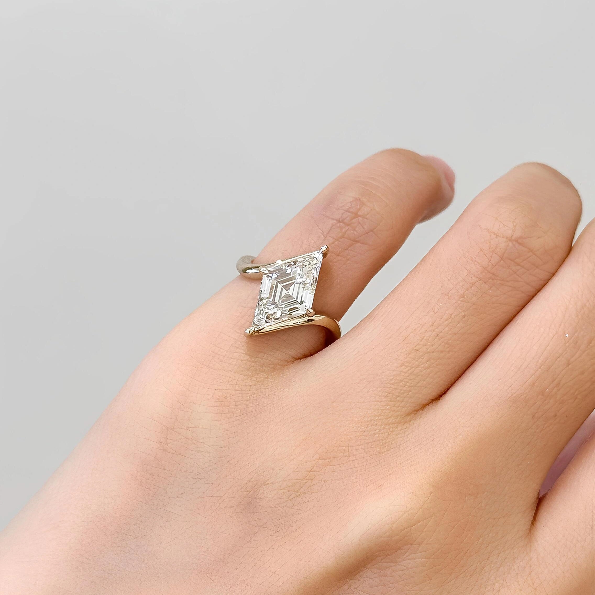 Common :: Unii Jewels 2ct Lozenge Step Cut lab grown diamond engagement ring