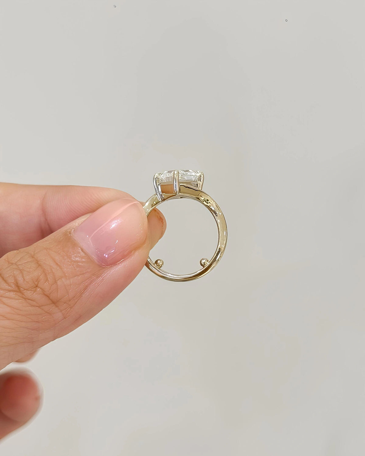 Common :: IGI certified Lozenge Step Cut lab grown diamond engagement ring