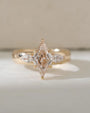 Common :: Unii Jewels 2.20TCW lozenge lab grown diamond three stone engagement ring