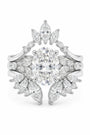 Common:: IGI certified lab grown diamond ring set with geometric Art Deco details, sparkling accent diamonds, and exceptional craftsmanship.