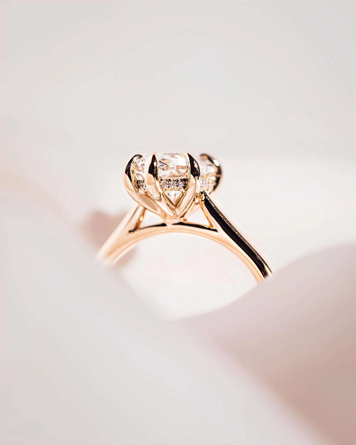 Common :: 2.49ct total weight Hexagon hidden halo diamond engagement ring