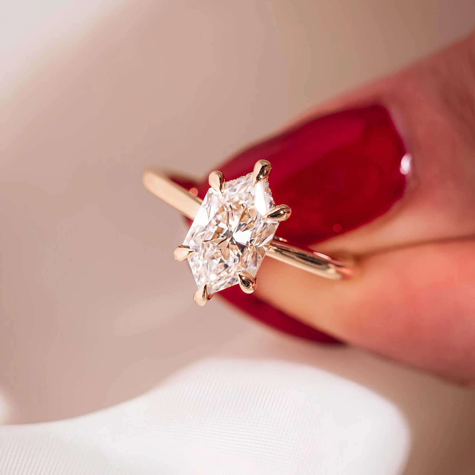 Common :: D color VS1 Hexagon lab grown diamond ring by Unii Jewels