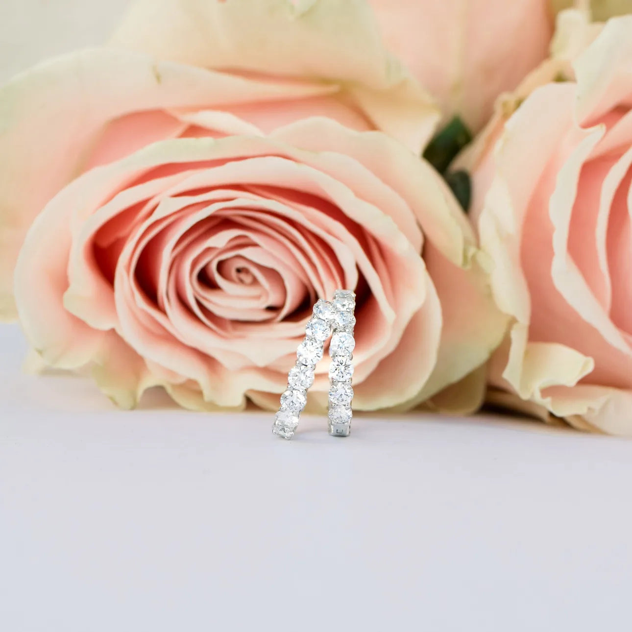 Round Lab Grown Diamond Prong - Set Huggie Hoop Earrings, EF Color, VS Clarity, IGI Certified