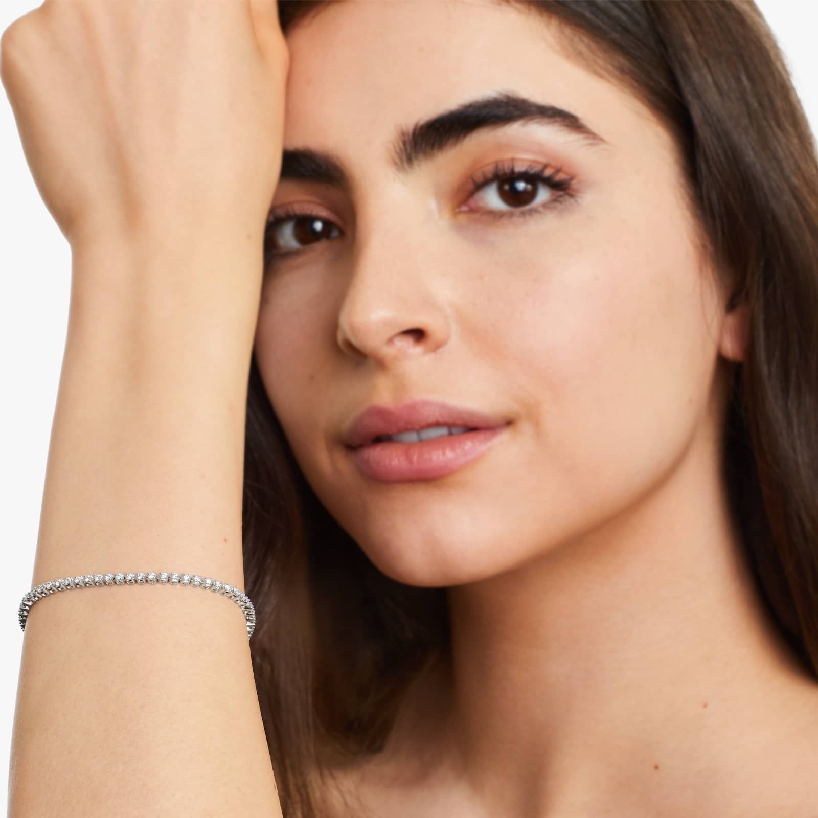 Round Lab grown Diamond Four Prong Tennis Bracelet, EF Color, VS Clarity, IGI Certified