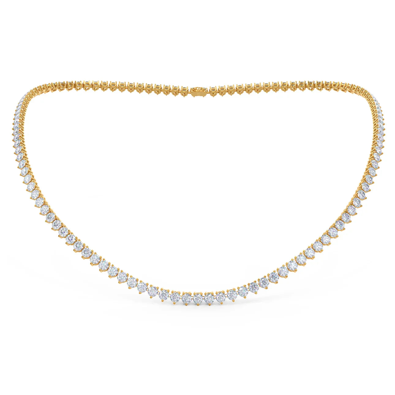 Round Lab Grown Diamond Tennis Necklace, EF Color, VS Clarity, IGI Certified