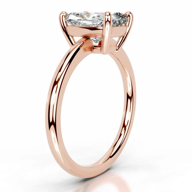 Rose :: Timeless cushion cut solitaire lab diamond ring IGI certified engagement