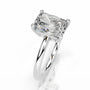 White :: Elegant cushion cut lab diamond engagement ring minimalist solitaire setting