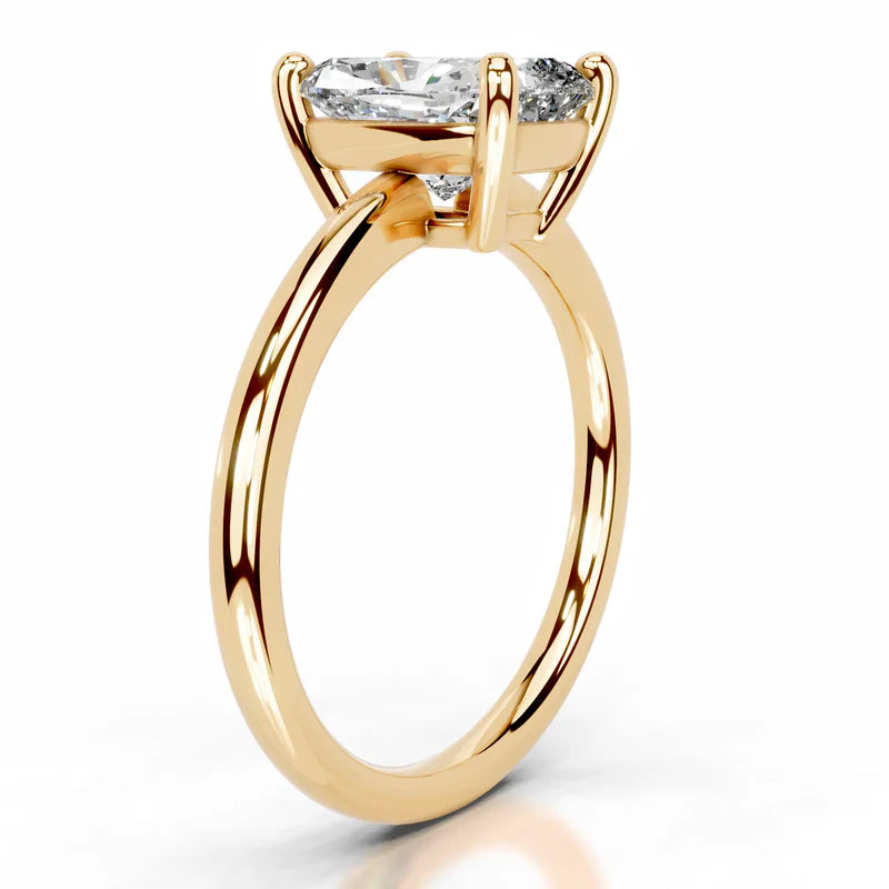Yellow :: Elongated cushion diamond ring lab grown fine jewelry for proposal