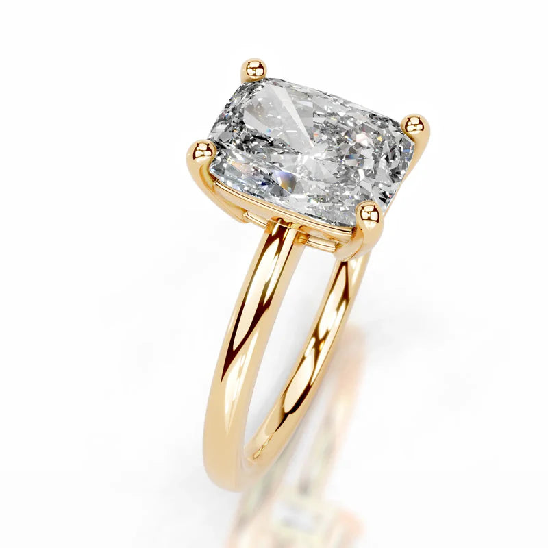 Yellow :: Cushion cut solitaire engagement ring lab created diamond IGI certified