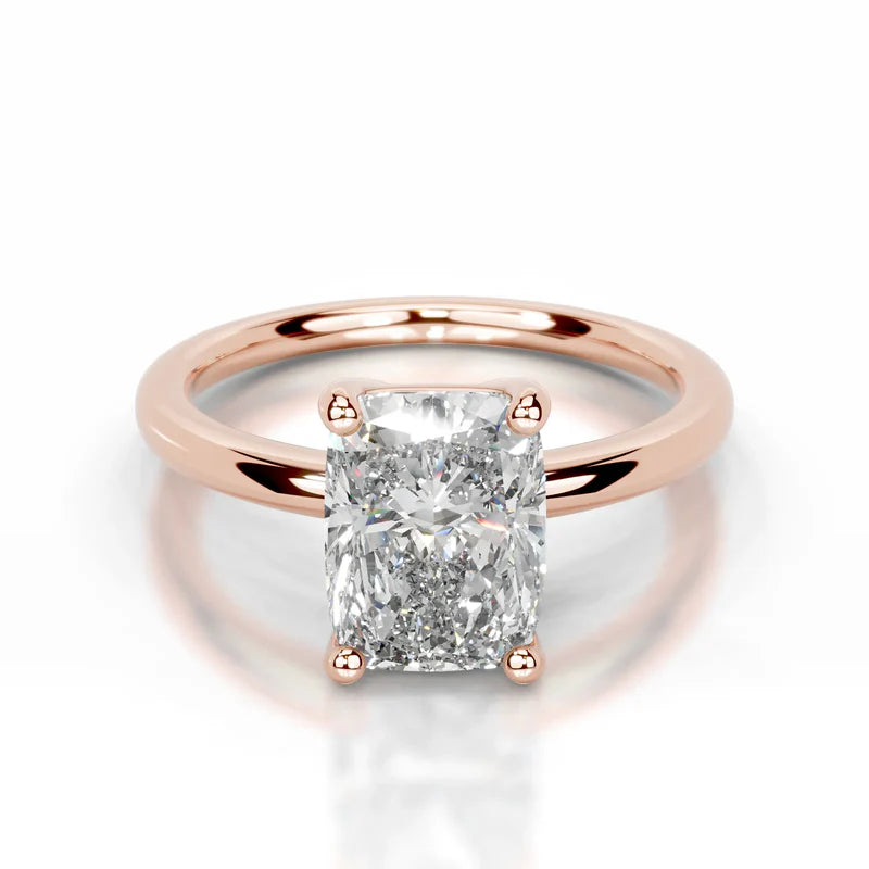 Rose :: Cushion cut IGI certified lab diamond solitaire ring fine jewelry